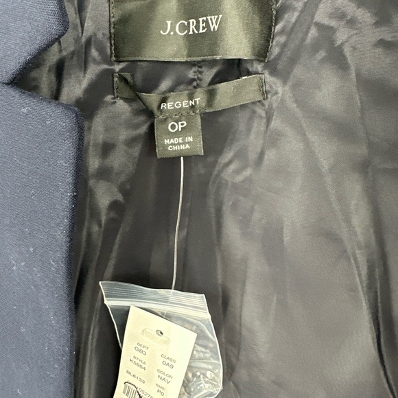 J.Crew Regent Blazer In Four - Season Stretch Size 0P Notch Lapel Navy NWT $228 - Picture 8 of 9
